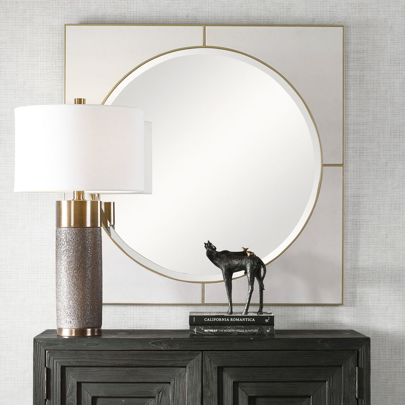 Uttermost Cyprus White Square Mirror - ALCOVE LIGHTING