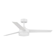 Cassini 52 in. Smart Matte White Modern Ceiling Fan with LED Light and Remote - ALCOVE LIGHTING