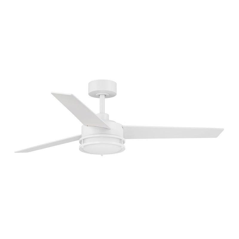 Cassini 52 in. Smart Matte White Modern Ceiling Fan with LED Light and Remote - ALCOVE LIGHTING
