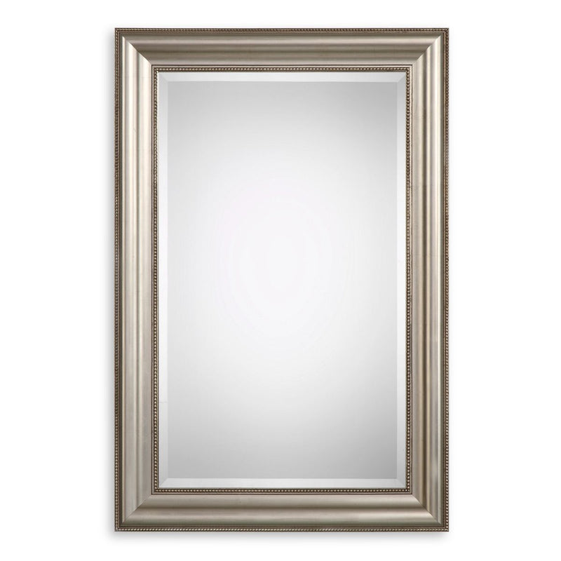 Averon Champagne Silver Leaf Mirror | Classic Rectangle Engineered Wood Frame Bathroom Vanity Mirror Mounted Vertical or Horizontal (24 in. W x 36 in. H x 2 in. D)