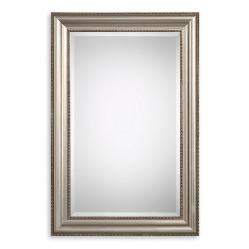 Averon Champagne Silver Leaf Mirror | Classic Rectangle Engineered Wood Frame Bathroom Vanity Mirror Mounted Vertical or Horizontal (24 in. W x 36 in. H x 2 in. D)