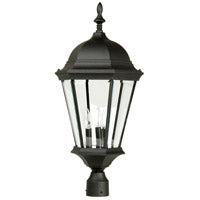 Craftmade Z555-TB Straight Glass Cast 3 Light Outdoor Post Mount -Textured Black