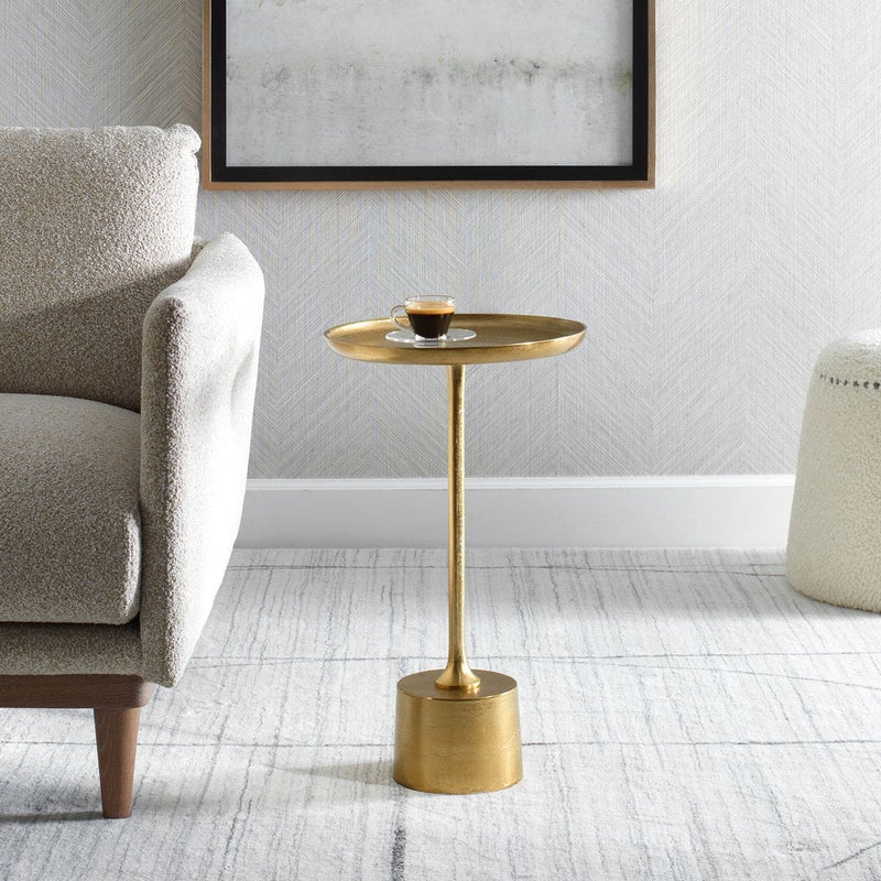 Orsten Antique Brass Accent Table (13 in. W x 23 in. H)