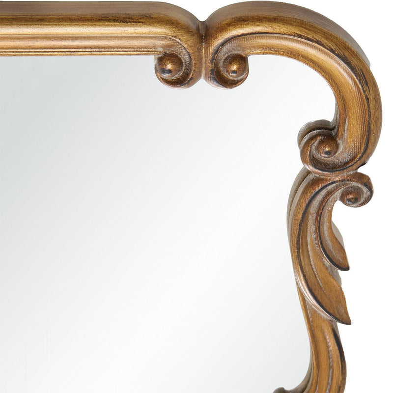 Galentra Antique Gold Mirror | Classic Ornate Rectangle Engineered Wood Frame Bathroom Vanity Mirror Mounted Vertical or Horizontal (22 in. W x 32 in. H x 1 in. D)