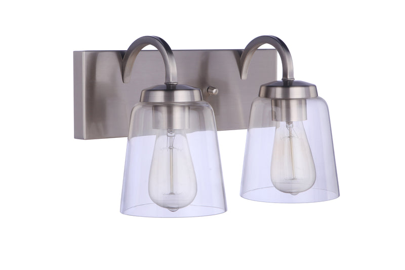 Craftmade 16314BNK2 Elsa 2 Light Bathroom Vanity Light -Brushed Polished Nickel