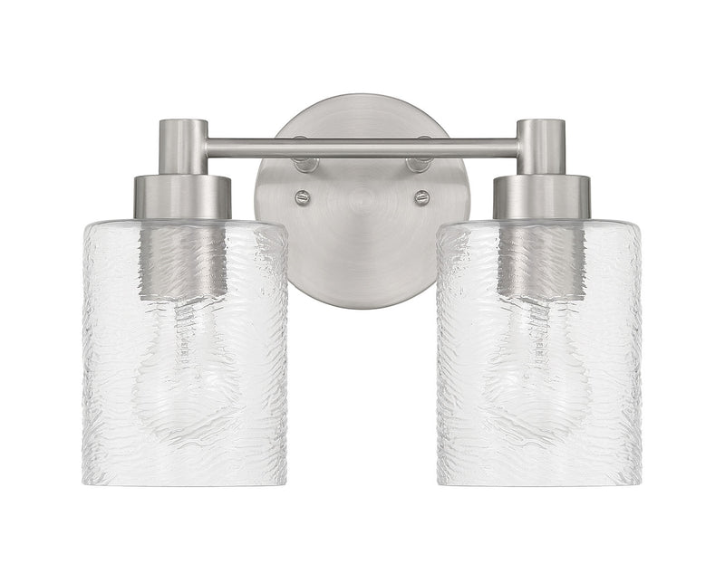 Craftmade 60202-BNK Lyndsey 2 Light Bathroom Vanity Light -Brushed Polished Nickel
