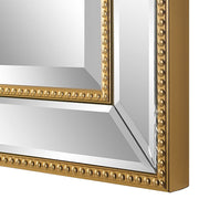 Solitha Gold Mirror | Modern Rectangle Engineered Polymer Frame Bathroom Vanity Mirror Mounted Vertical or Horizontal (20 in. W x 32 in. H x 2 in. D)