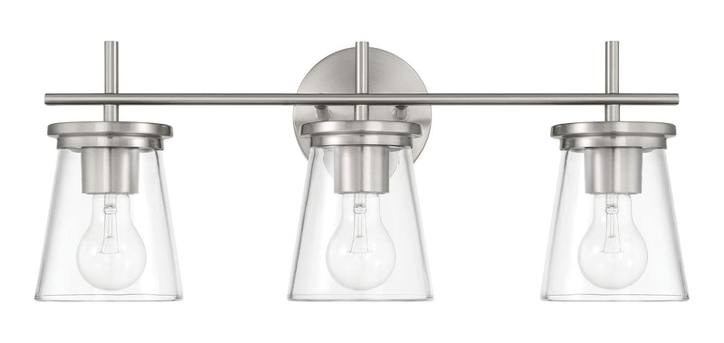 Craftmade 60403-BNK Connell 3 Light Bathroom Vanity Light -Brushed Polished Nickel
