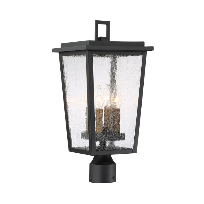 Minka Lavery Great Outdoors Cantebury 4 Light Outdoor Post Mount-Coal W/Gold