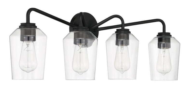 Craftmade 56104-FB Shayna 4 Light Bathroom Vanity Light -Flat Black