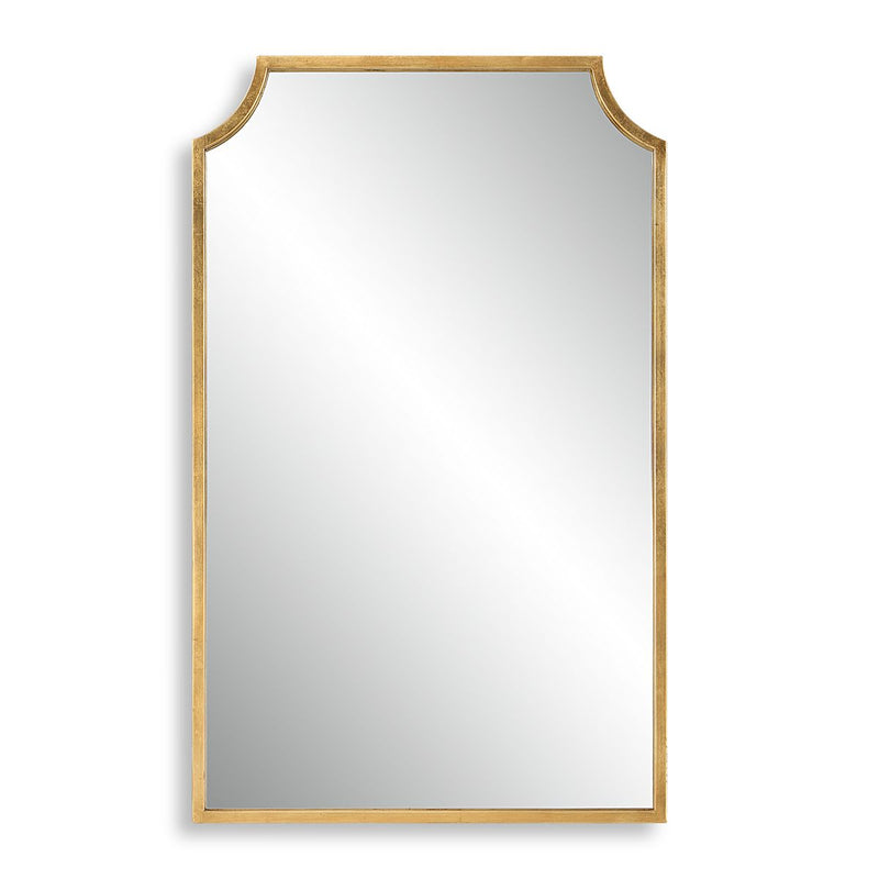 Gildra Gold Leaf Mirror | Modern Rectangle Iron Frame Bathroom Vanity Mirror (22 in. W x 36 in. H x 1 in. D)