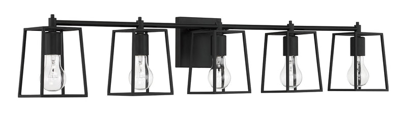 Craftmade 12141FB5 Dunn 5 Light Vanity -Flat Black - ALCOVE LIGHTING