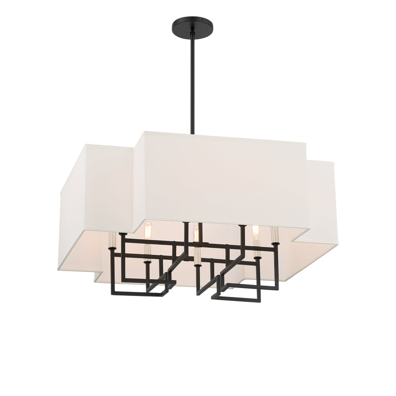 Minka Lavery Upham Estates 8 Light Pendant-Coal w/ Polished Nickel