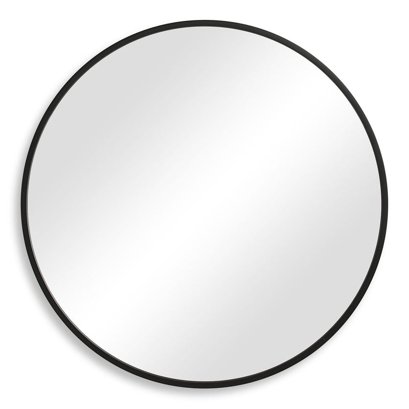 Bravik Matte Black Mirror | Modern Round Engineered Polymer Frame Bathroom Vanity Mirror (37 in. W x 37 in. H x 1 in. D)