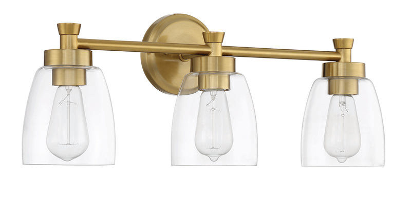Craftmade 12724SB3 Henning 3 Light Bathroom Vanity Light -Satin Brass