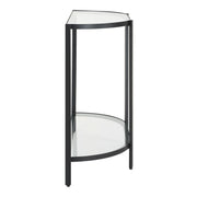 Orluna Console Table | Satin Black with Tempered Glass Shelves (36 in. W x 30 in. H x 12 in. D)