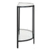 Orluna Console Table | Satin Black with Tempered Glass Shelves (36 in. W x 30 in. H x 12 in. D)