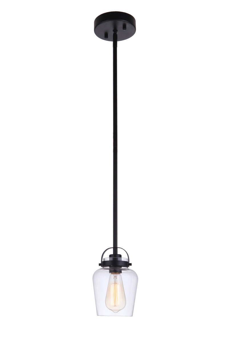 Craftmade 53591-FB Trystan 1 Light Mini Pendant -Flat Black