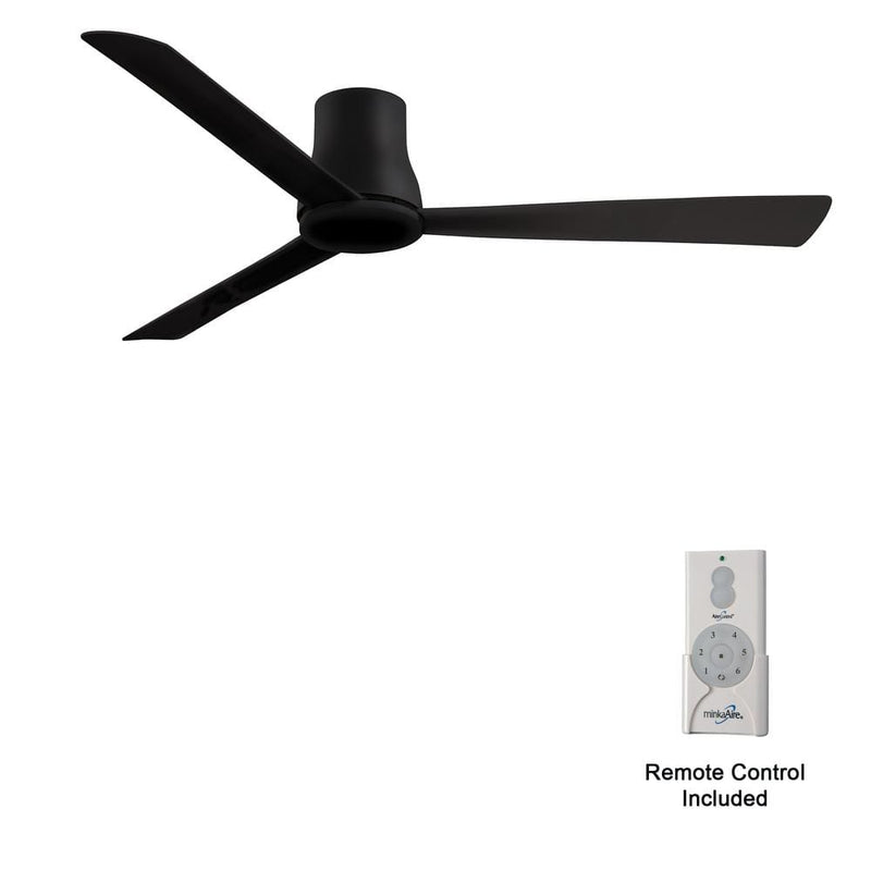 Minka Aire Simple Flush Hugger 60" Coal Black Outdoor Ceiling Fan with Remote