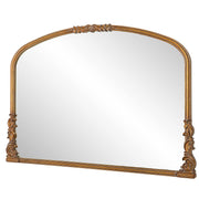 Evara Antique Gold Mirror | Classic Ornate Baroque Mantel Engineered Wood Frame Mirror (38 in. W x 28 in. H x 1 in. D)