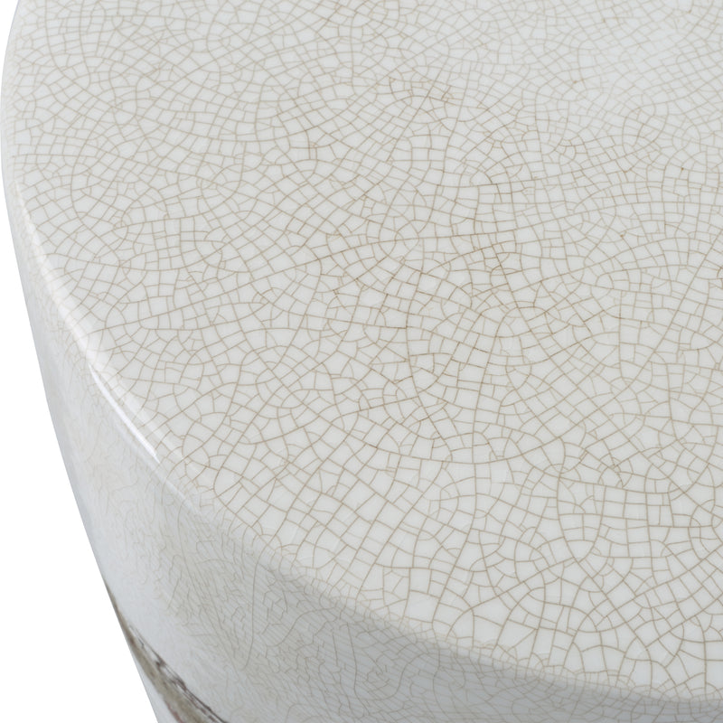 Uttermost Comanche White Ceramic Garden Stool - ALCOVE LIGHTING