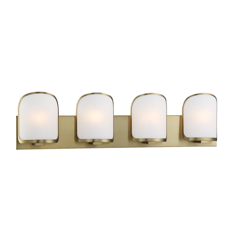 Minka Lavery Bishop Crossing 4 Light Bathroom Vanity Light-Soft Brass - ALCOVE LIGHTING