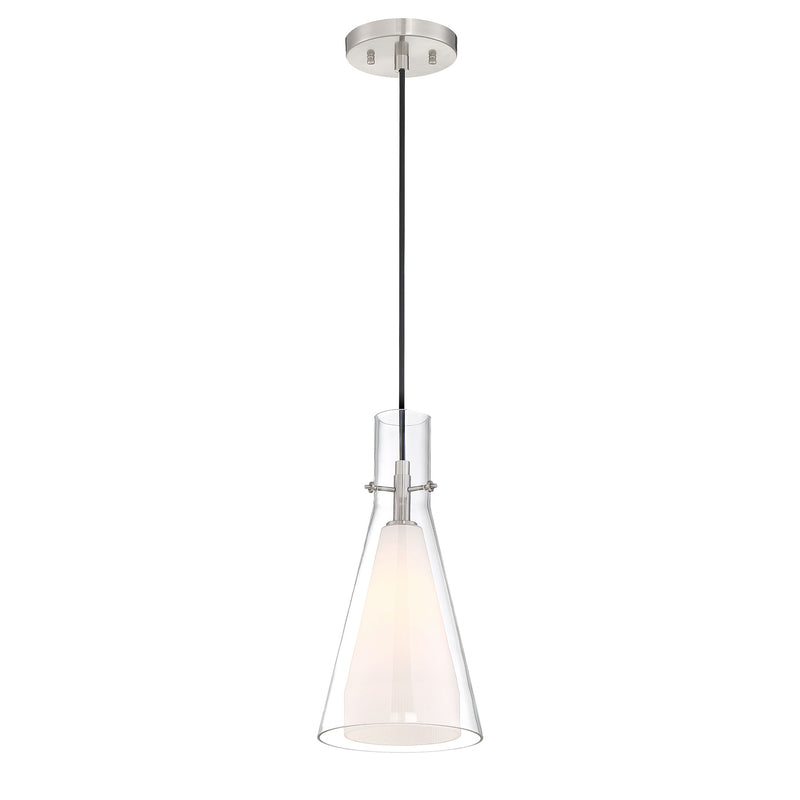 George Kovacs P23-084 Taper 1 Light Mini Pendant Light -Brushed Nickel