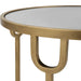 Straven Accent Table | Antique Gold with Mirrored Top and Tempered Glass Bottom (17 in. W x 24 in. H)