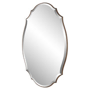 Domari Antique Bronze and Gold Mirror | Modern Oval Engineered Wood Frame Bathroom Vanity Mirror Mounted Vertical or Horizontal (28 in. W x 42 in. H x 1 in. D)