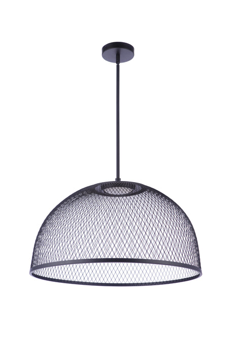 Craftmade P1005FB-LED 24.25” Diameter Sculptural Statement Metal Mesh Dome Pendant -Flat Black