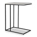 Morlan Accent Table | Black Metal Frame and White Marble Top (18 in. W x 23 in. H x 12 in. D)