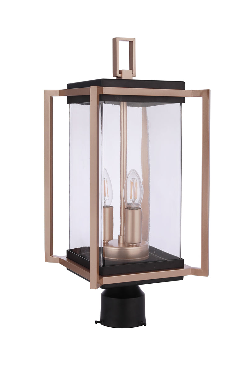 Craftmade ZA6515-MNSB Metalwork 3 Light Outdoor Post Mount -Midnight/Satin Brass