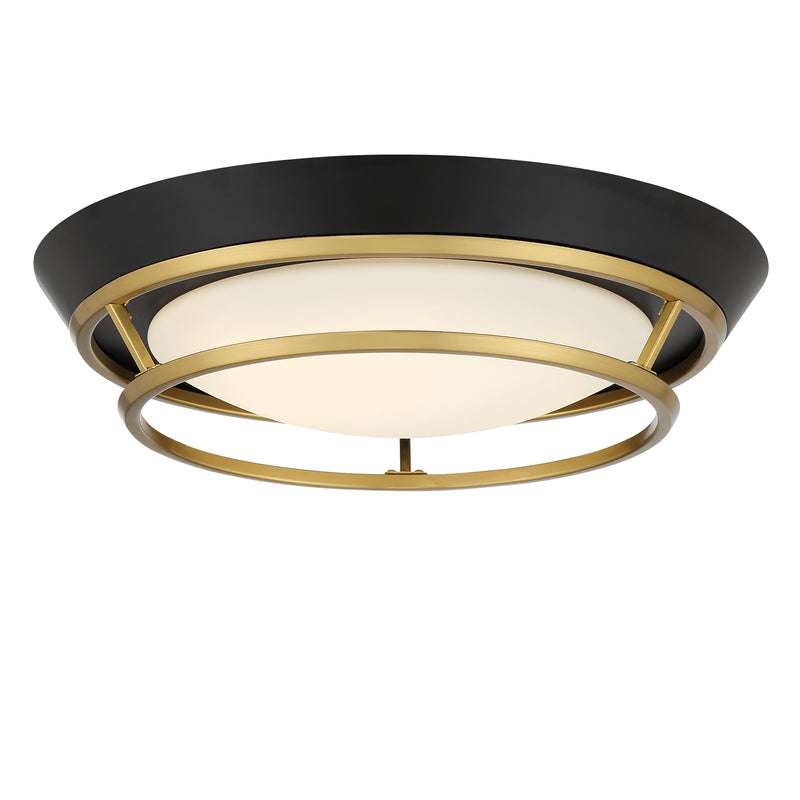 George Kovacs P5372-689-L Beam Me Up! LED Flush Mount -Coal and Satin Brass