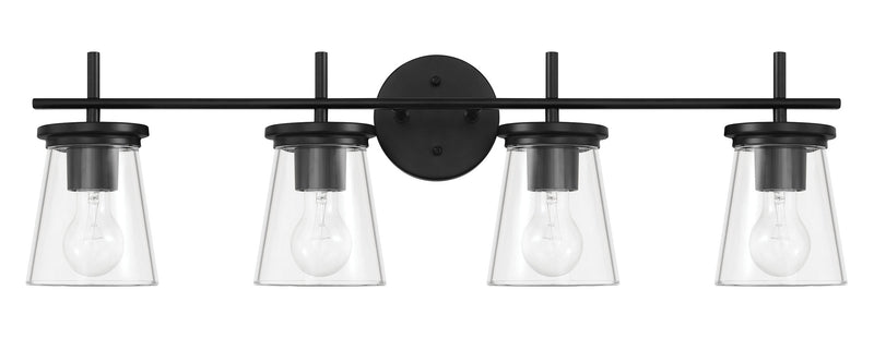 Craftmade 60404-FB Connell 4 Light Bathroom Vanity Light -Flat Black