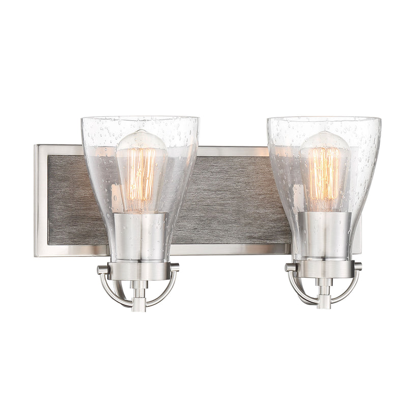 Minka Lavery Garrison 2 Light Bathroom Vanity Light-Brushed Nickel - ALCOVE LIGHTING
