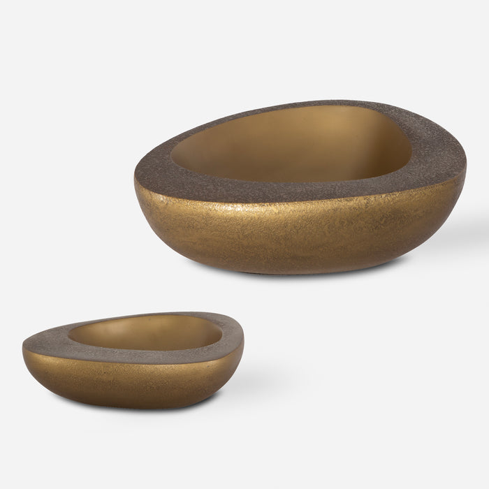 Uttermost Ovate Brass Bowls, Set Of 2