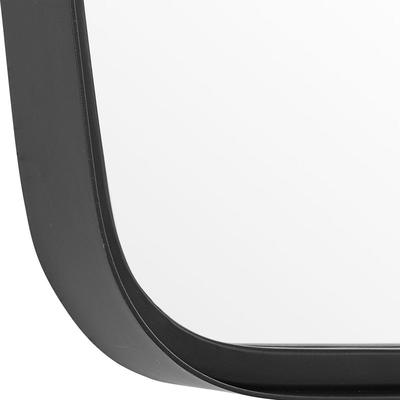 Nexa Matte Black Mirror | Modern Rectangle Metal Frame Bathroom Vanity Mirror with Rounded Corners Mounted Vertical or Horizontal (20 in. W x 40 in. H x 2 in. D)