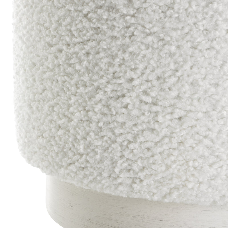 Uttermost Avila White Ottoman - ALCOVE LIGHTING