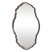 Lunava Antique Silver Champagne Mirror | Modern Oval Engineered Wood Frame Bathroom Vanity Mirror Mounted Vertical or Horizontal (22 in. W x 33 in. H x 1 in. D)