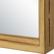 Arvisa Antiqued Gold Leaf Mirror | Modern Arch Iron Frame Mirror (22 in. W x 60 in. H x 2 in. D)