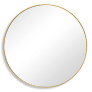 Arculo Brushed Gold Mirror | Modern Round Aluminum Frame Bathroom Vanity Mirror (34 in. W x 34 in. H x 2 in. D)