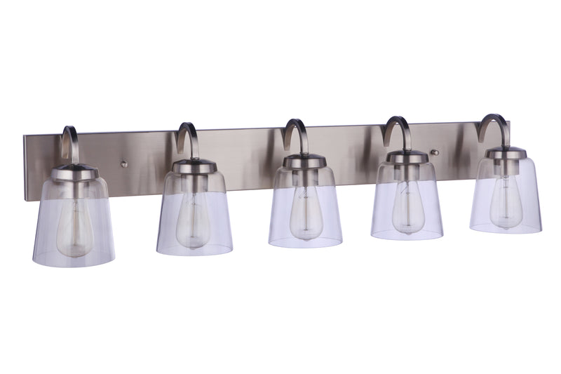 Craftmade 16340BNK5 Elsa 5 Light Bathroom Vanity Light -Brushed Polished Nickel