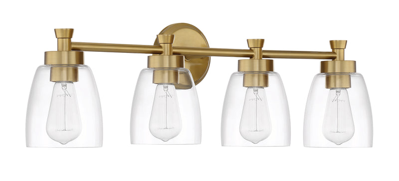 Craftmade 12730SB4 Henning 4 Light Bathroom Vanity Light -Satin Brass