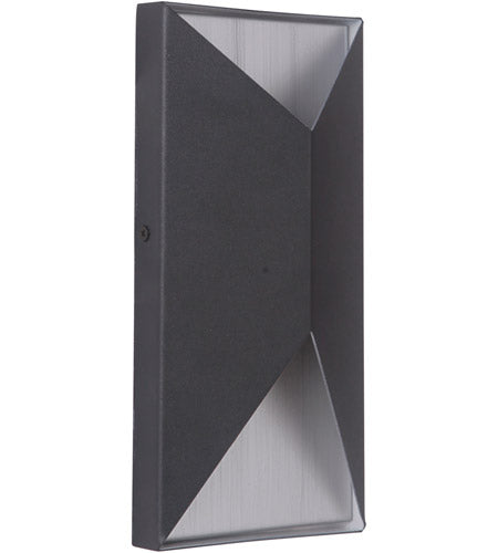 Craftmade Z3402-TBBA-LED Peak 2 Light Small LED Outdoor Pocket Sconce -Textured Black/Brushed Aluminum