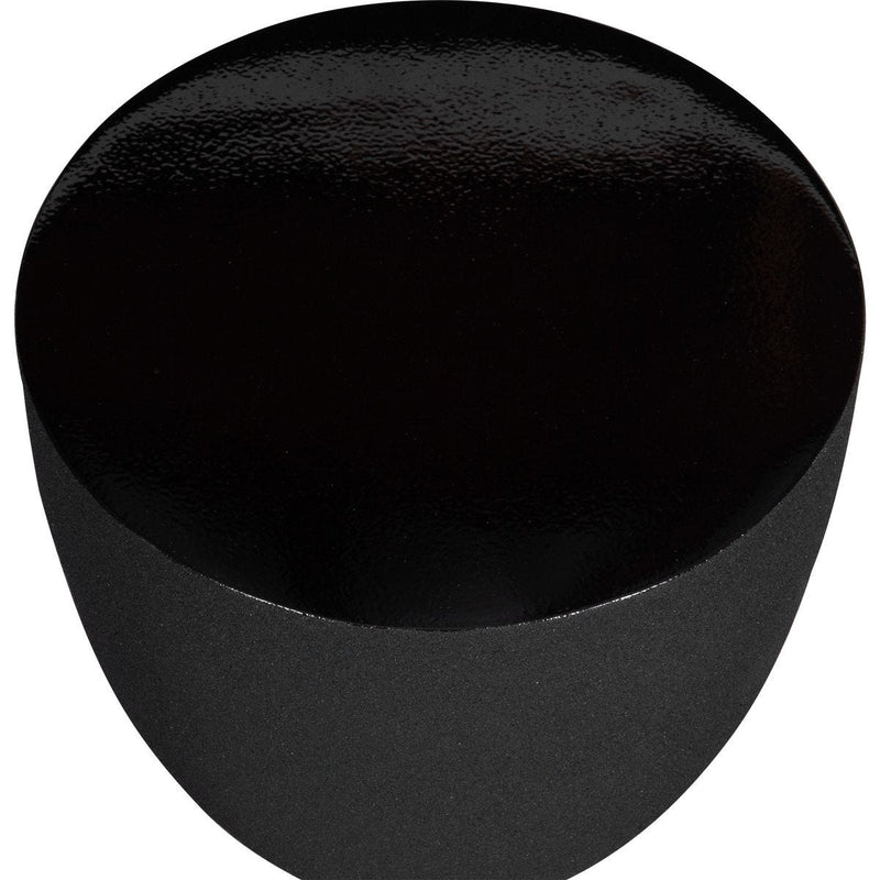 Gravon Accent Table | Textured Sandpaper Black and High Gloss Black Top (9 in. W x 24 in. H)