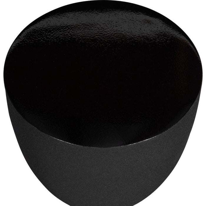 Gravon Accent Table | Textured Sandpaper Black and High Gloss Black Top (9 in. W x 24 in. H)