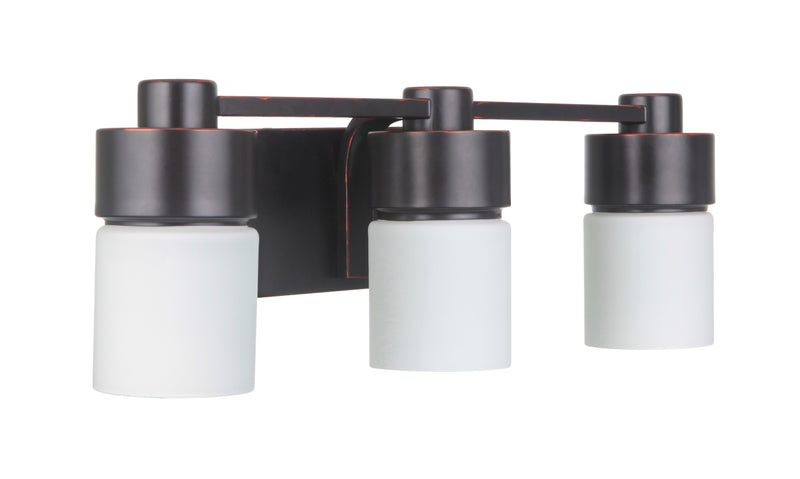 Craftmade 12322FB3 District 3 Light Bathroom Vanity Light -Flat Black