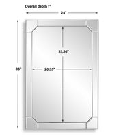 Granvia Mirror | Modern Rectangle Frame Bathroom Vanity Mirror Mounted Vertical or Horizontal (24 in. W x 36 in. H x 1 in. D)