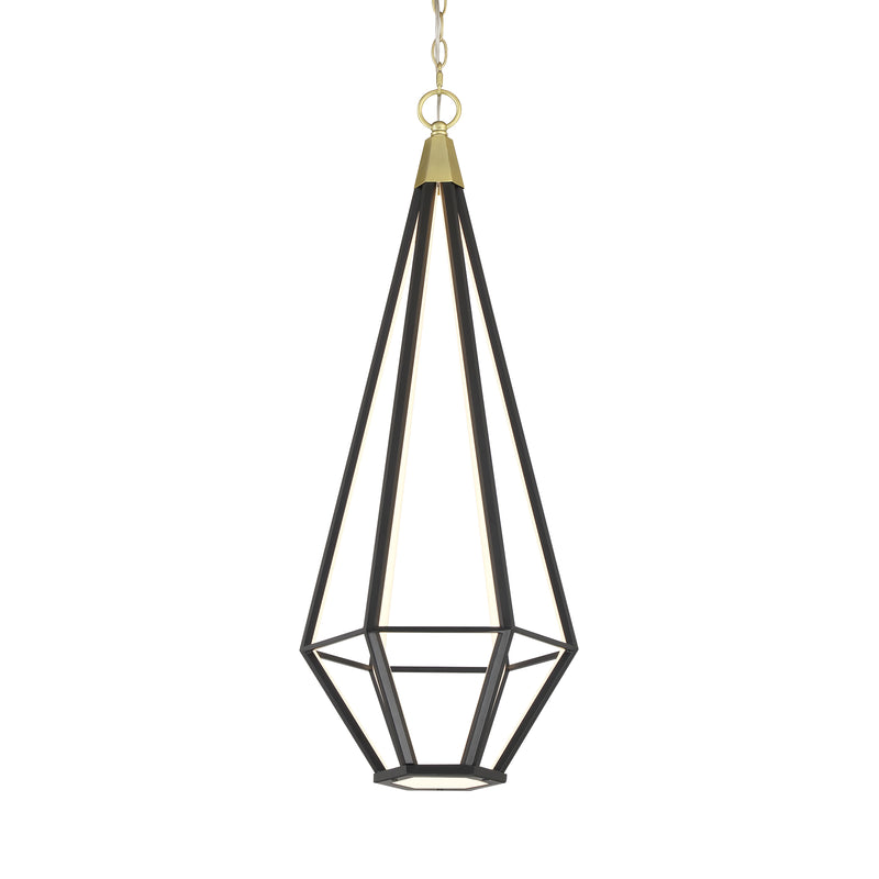 George Kovacs P5521-726A-L Dripping Gems LED Pendant Light -Painted Soft Brass & Coal
