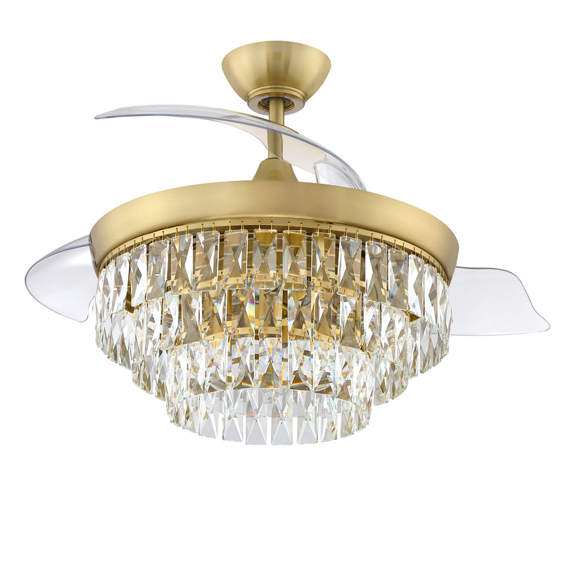 Craftmade SOF42SB3 Sofia 42 Hidden Blades LED Ceiling Fan -Satin Brass